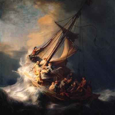 Escena de una pintura de Rembrandt.